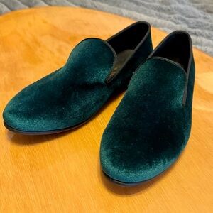 Harpelunde Men Flats Emerald Green Velvet Loafer Mens 11